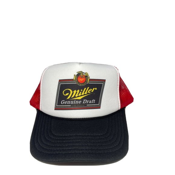 Miller Genuine Draft Beer Trucker Hat Mesh Hat Adjustable Cap Miller Hat - Picture 1 of 4